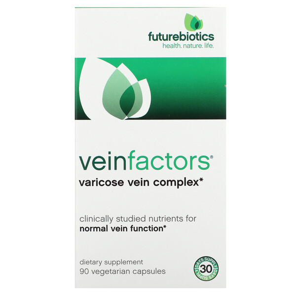 VeinFactors, Комплекс против варикозного расширения вен - 90 вегетарианских капсул - FutureBiotics FutureBiotics