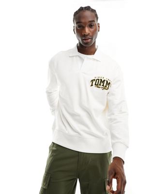Роскошная непринужденная университетская рубашка для регби Tommy Jeans белого цвета Tommy Jeans