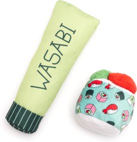 The Worthy Dog Wasabi & Sushi Cat Toys with Catnip, Mint Green, 2 count The Worthy Dog