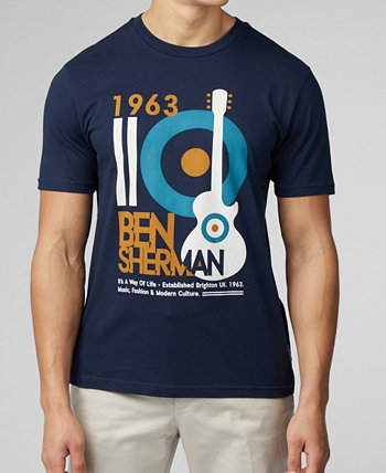 Men's Mod Guitar Poster Short Sleeve T-shirt Ben Sherman