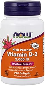 NOW Foods Supplements, Vitamin D-3 2,000 IU, High Potency, Structural Support*, 30 Softgels (Мягкие капсулы) NOW Foods