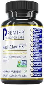 Premier Research Labs Medi-Clay-FX: Bentonite Clay Capsules for Detoxification | Food Grade Smectite Supplement | Absorb Toxins, Supports Cellular Health and Mold Detox - 60 Capsules Premier Research Labs