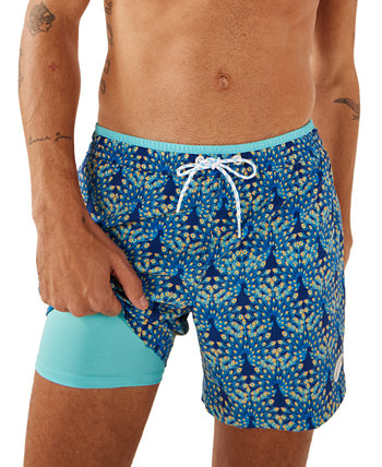 Men's The Fan Outs Quick-Dry 5-1/2" Swim Trunks with Boxer-Brief Liner CHUBBIES
