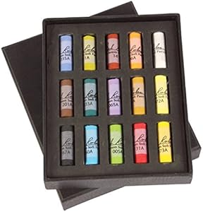 Jack Richeson 4280150 Assorted Round Half Stick Pastels (Set of 15) Jack Richeson