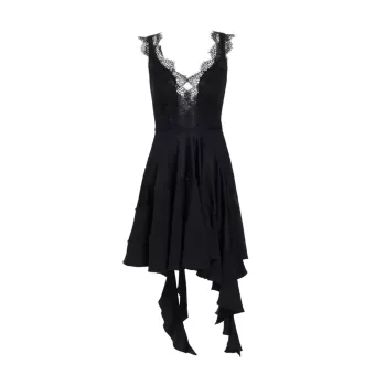 Асимметричное кружево и усилитель; Атласное мини-платье Victoria Beckham