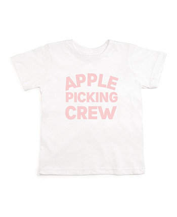 Футболка с короткими рукавами и короткими рукавами для маленьких и больших девочек Apple Picking Crew Sweet Wink