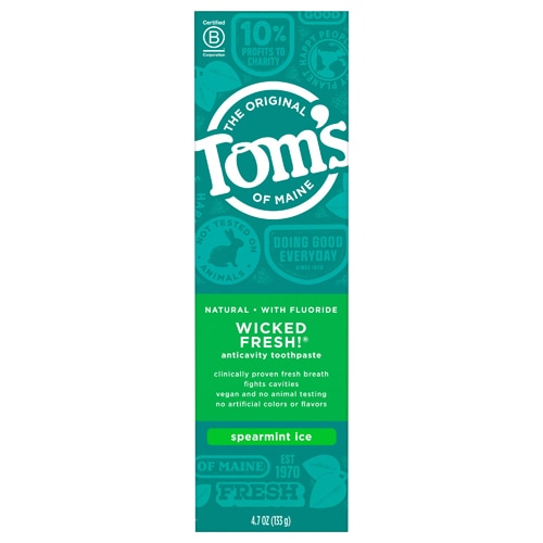 Tom's of Maine Wicked Fresh Натуральная зубная паста с фтором и мятным льдом - 4,7 унции Tom's of Maine