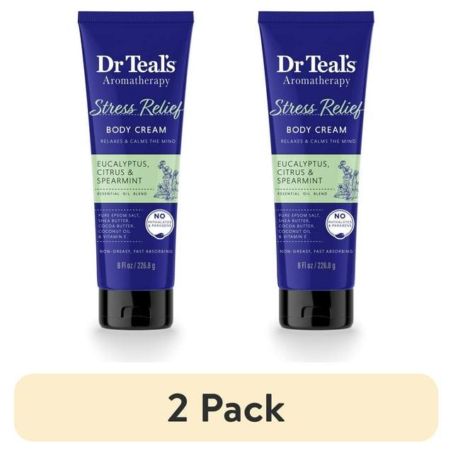 (2 pack) Dr Teal's Aromatherapy Stress Relief Body Cream with Eucalyptus & Citrus, 8 fl oz Dr Teal's