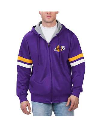 Мужская фиолетовая куртка с капюшоном Los Angeles Lakers Contender на молнии во всю длину G-III Sports