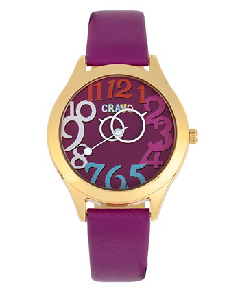 Часы Spirit унисекс мятного, синего, фиолетового или розового цвета с кожаным ремешком, 39 мм Crayo