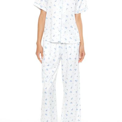 Floral Shirt & Pants Pajama Set Forever21