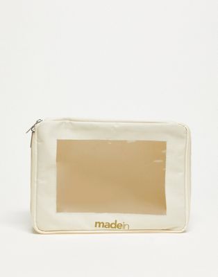Сделано в. прозрачная косметичка белого цвета Madein.