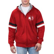 Мужская красная куртка с капюшоном G-III Sports by Carl Banks Atlanta Hawks Contender с молнией во всю длину G-III Sports by Carl Banks