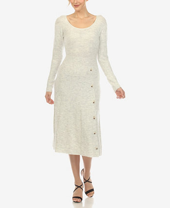 Женское платье-свитер с круглым вырезом и расклешенным воротником White Mark