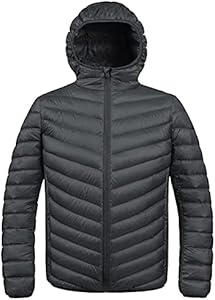 ZSHOW Men's Lightweight Puffer Jacket Hooded Down Alternative Coat Packable Windproof Outerwear Jacket Zshow