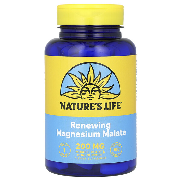 Магний Малат, 200 мг - 100 таблеток - Nature's Life Nature's Life