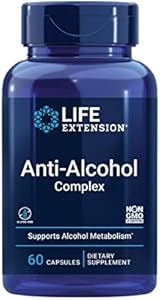 Life Extension Anti-Alcohol Complex - Supplement for Liver Health Support and Better Mornings After Drink - Gluten-Free, Non-GMO, Vegetarian Life Extension