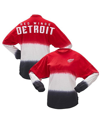 Женская красно-черная футболка с длинным рукавом и эффектом омбре Detroit Red Wings Spirit Jersey