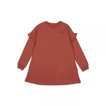 Little Girl's & Girl's Ruffled Sweatshirt Dress Pouf