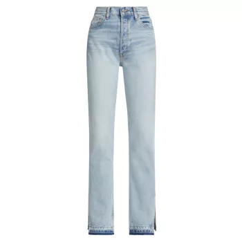 Распущенные джинсы прямого кроя с двумя разрезами EB DENIM
