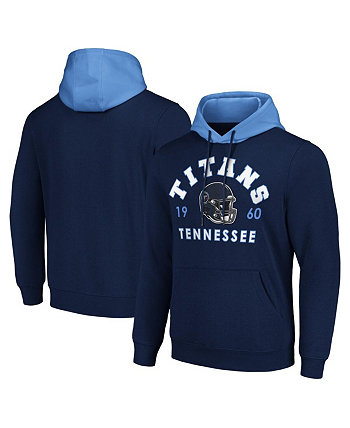 Мужской темно-синий пуловер с капюшоном Tennessee Titans с цветными блоками G-III Sports