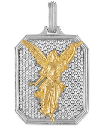 Подвеска-амулет ангела с кубическим цирконием из стерлингового серебра и серебра с покрытием из 14-каратного золота, созданная для Macy's ESQUIRE