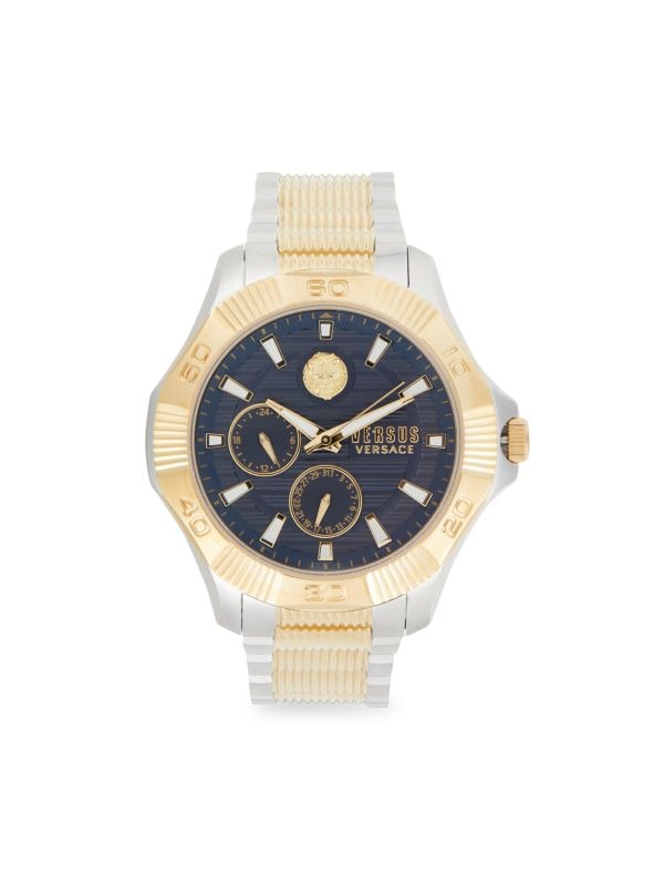 Часы с браслетом из двухцветной нержавеющей стали 46 мм Versus Versace