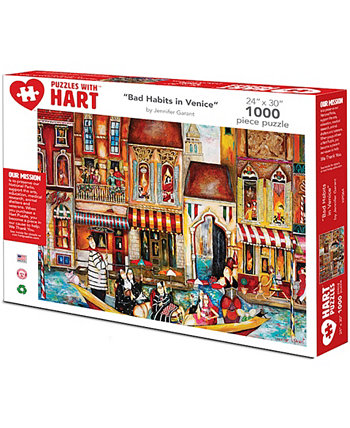 Bad Habits In Venice 24" x 30" By Jennifer Garant Set, 1000 Pieces Hart Puzzles