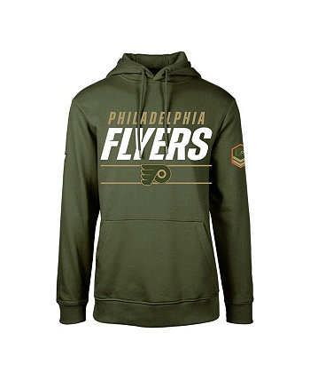 Мужской оливковый флисовый пуловер с капюшоном Philadelphia Flyers Podium LevelWear