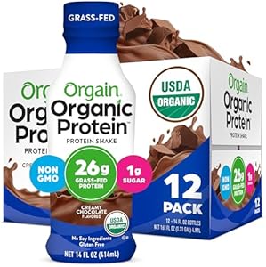 Orgain Organic Protein Shake, Grass Fed Dairy, Creamy Chocolate - 26g High Protein Whey Shake, Ready to Drink, Gluten Free, No Soy Ingredients, No Sugar Added, 14 Fl Oz (Pack of 12) Orgain