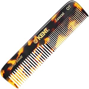 Kent OT Kent Pocket Comb 4.4" Fine Tooth Comb and Wide Tooth Comb - Handmade Hair Comb for Men for Travel Hair Combs, Beard Comb and Mustache Comb - Combs for Women and Kids, Saw Cut and Hand Polished Kent