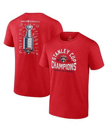 Men's Red Florida Panthers 2024 Stanley Cup Champions Signature Roster T-Shirt Fanatics