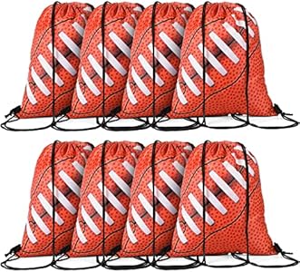 Shappy 8 Pieces Football Drawstring Bags Football Goodie Bags Sports Party Favor Gift Bags Drawstring Backpack Bags for Gym Sports Shappy