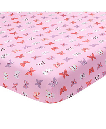 Magic Garden Pink/Lavender Butterfly Fitted Crib Sheet Bedtime Originals