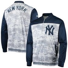Мужская темно-синяя камуфляжная куртка Stitches с молнией во всю длину New York Yankees Stitches