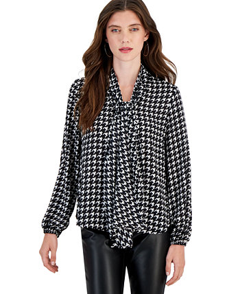 Женская блузка с воротником «гусиные лапки» и длинными рукавами, созданная для Macy's Bar III