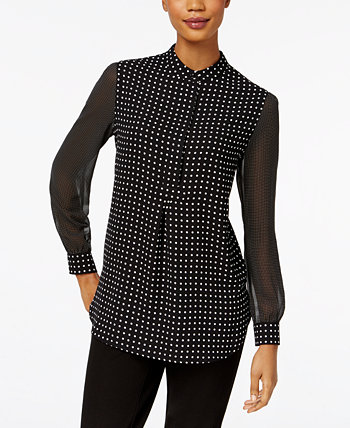 Прозрачная блуза Dot-Print Anne Klein