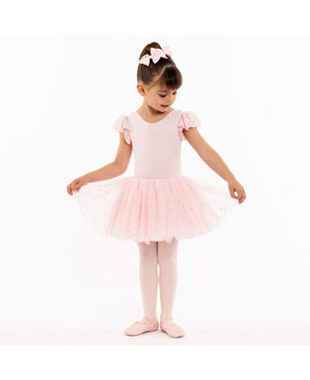 Toddler, Child Girl Flutter Sleeve Tutu Dress with 4 Layer Tutu Skirt Flo Dancewear