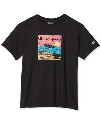 Мужская футболка Beach Time стандартной посадки с логотипом и графикой Champion