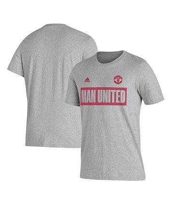 Men's Gray Manchester United Block T-shirt Adidas