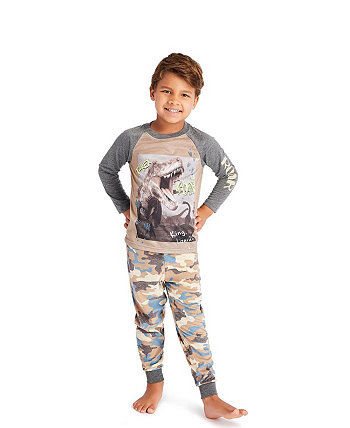 Toddler|Child Boys 3-Piece Pajama Set Kids Sleepwear, Long Sleeve Top with Long Cuffed Pants and Matching Shorts PJ Set Jellifish Kids