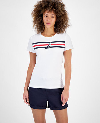 Women's Sailboat Stripe Graphic T-Shirt Nautica Jeans