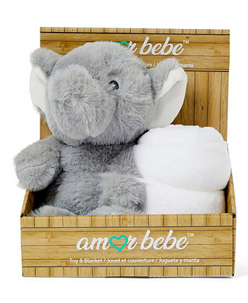 Boys and Girls Plush Elephant with Blanket Amor Bebe