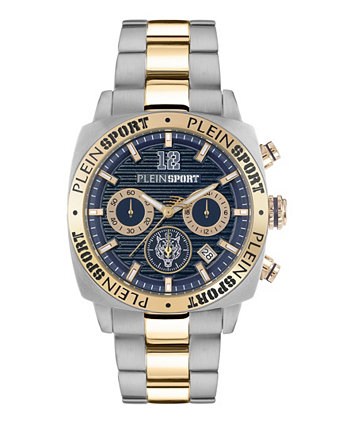 Мужские часы Wildcat с золотистым и серебристым браслетом из нержавеющей стали, 40 мм Plein Sport