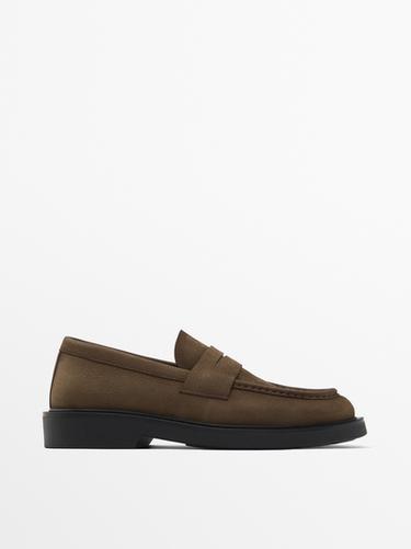 Nubuck loafers Massimo Dutti