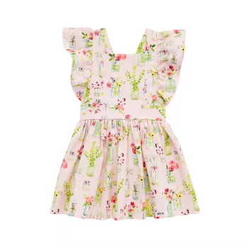 Baby Girl's &amp; Платье для девочки с принтом растений и оборками Worthy Threads
