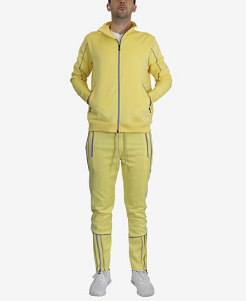 Мужская приталенная влагоотводящая быстросохнущая светоотражающая спортивная куртка и брюки для бега, комплект из 2 предметов Galaxy By Harvic
