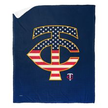 MLB Official Minnesota Twins &#34;Celebrate Series&#34; Silk Touch Sherpa Throw Blanket MLB