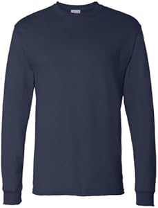 Hanes Men's Essentials Long-Sleeve T-Shirt, Crewneck Cotton T-Shirts for Men, 2-Pack Hanes