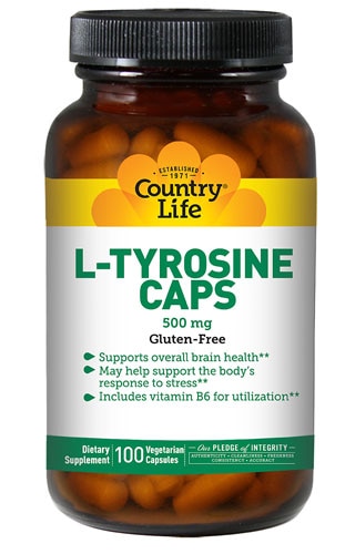 Country Life L-тирозин в капсулах — 500 мг — 100 вегетарианских капсул Country Life